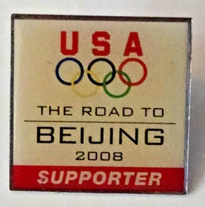 VTG Lapel Pinback Hat Pin Olympic Road To Beijing 2008 Supporter Pin - Picture 1 of 2
