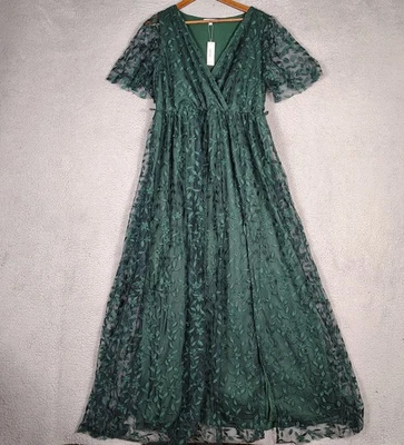 Maxi Vestido Para Mujer Baltic Born Marsella Repujado 2XL Verde Sobrepelliz Cuello Nuevo Con Etiquetas Foto 1 de 4