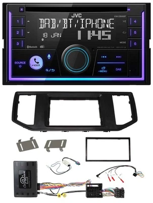 JVC Lenkrad USB 2DIN DAB Bluetooth CD Autoradio für VW Crafter MAN TGE Infoadapt - Bild 1 von 4