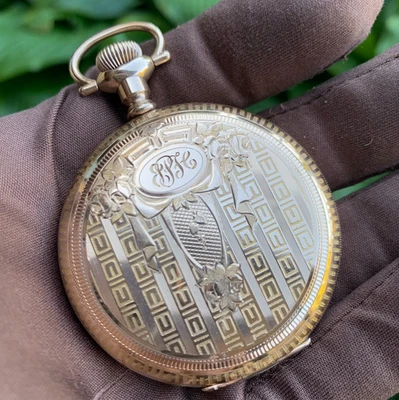 Reloj Bolsillo Rockford 16S 1914 21 Joyas Estuche de Caza Lleno de Oro Alto Grado Foto 1 de 4