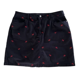 Croft & Barrow Skort Skirt Navy Blue 12 Embroidered Red Lobster Stretch Pockets - Picture 1 of 9