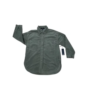 Giacca camicia donna velluto a coste verde New-Forever 21 taglia small bottoni a pressione casual - Foto 1 di 11