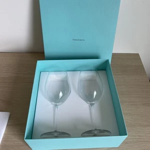 Tiffany & Co. CG Essential W Wine Glasses-pair of 2 NEW IN TIFFANY BOX...9 Inch - Picture 1 of 5
