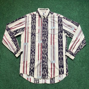 Vintage Wrangler Long Sleeve Button Up Sz Medium X Long Tails Aztec  - Picture 1 of 6