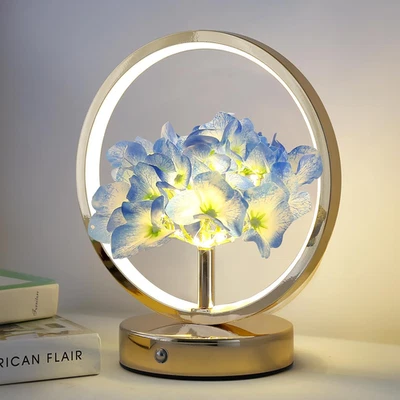 Birthday Gifts for Women Mom,Hydrangeas Flower Touch Lamp,Rechargeable Cordless  - Image 1 of 4