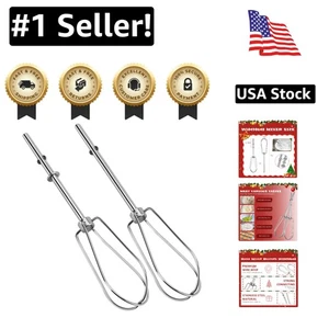 2-Pack Turbo Beaters W10490648 for KitchenAid - Durable Stainless Steel Design - Picture 1 of 9