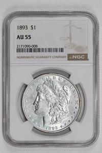 1893 MORGAN DOLLAR NGC AU55 - Picture 1 of 2