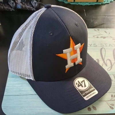 2024 HOUSTON ASTROS NAVY 47 TRUCKER ADJUSTABLE SNAPBACK - Image 1 of 3