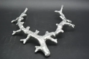 Geformtes silbernes Metall Rentier Geweih Aluminium Weihnachtsdeko Deko - Bild 1 von 5