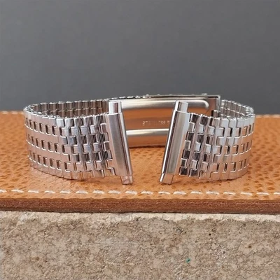 Pulseira de relógio vintage 16mm 17mm 18mm 19mm 20mm aço inoxidável clássica não usada nos - Imagem 1 de 4