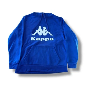Sudadera con Capucha Kappa Pullover Para Hombres L Sudadera Azul Logotipo Deletreado Y2K Vellón Cálido - Imagen 1 de 6