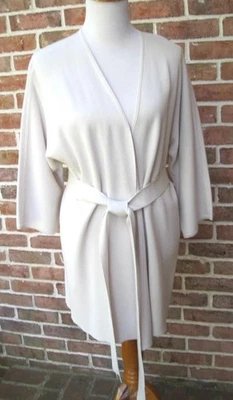 Cárdigan Eileen Fisher Marfil Seda y Tejido Orgánico con Cinturón Cuello Abierto Talla XL NUEVO CON ETIQUETAS Foto 1 de 4