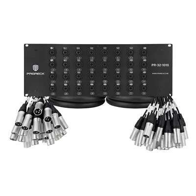 RK RECK RK Mount TRS XLR Combo Splitter Snake Cable (10*10 Foot long 32Channel) 4U