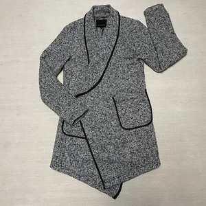 Mercer & Madison Black/White Open Front Drape Jacket Coat Cardigan Size S - Picture 1 of 8
