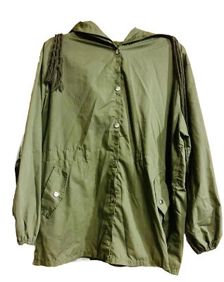 Mens Utility Jacket in Green with White Skull Cotton/Linen Large - Image 1 of 4