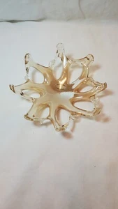 Estatuilla de vidrio soplado a mano de vidrio artístico Lavarato A Mano dorado iridiscente y transparente de colección  - Imagen 1 de 8