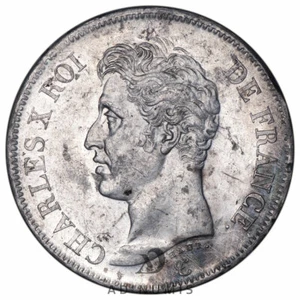 France 5 francs 1825 W Charles X argent TTB Lille pièce de monnaie française - Imagen 1 de 2