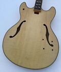 Unfinished Tiger Maple Top Semi Hollow Jazz Guitar Body And Neck