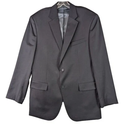 Kenneth Cole Awearness Blazer Jacket Mens 42L Black Two Button Wool Sport Coat - Image 1 of 4