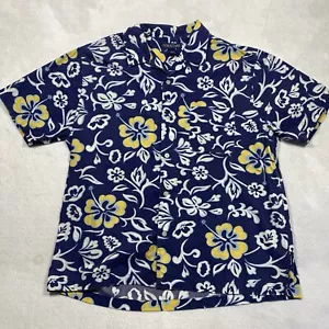 Y2K Structure Hawaiian Shirt Mens Large Button Up Short Sleeve Floral Vintage - Picture 1 of 8