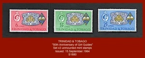TRINIDAD & TOBAGO 1964 - "50th Anniv Girl Guides" - set x3  mounted mint stamps^ - Picture 1 of 1