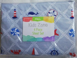 Kid Zone Exploring the Sea 4 Piece Sheet Set Full Size Super Soft 100% Polyester - Picture 1 of 7