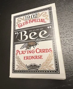 Bee Erdnase Smith Back Black Deck Cambric Conjuring Arts Research Center Karten - Bild 1 von 2