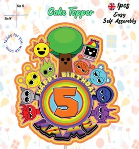 SPRUNKI GAMER INSPIRED CARD Cake Topper ANY NAME AGE BIRTHDAY PARTY - Picture 1 of 2
