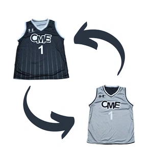 Camiseta deportiva de baloncesto Under Armour juvenil talla L reversible CME personalizada niños rayas - Imagen 1 de 9