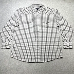 Panhandle Shirt XL White Gray Plaid Pearl Snap Cowboy Style Rodeo Wear Western - Picture 1 of 11