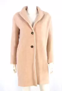 Zara Trafaluc Wool Coat Mid Length Single Breast Collared Beige Size XS BNWT - Picture 1 of 15