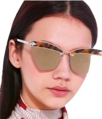 $280 Karen Walker Tortuga + Gafas de sol Doradas Lente Espejo Dorado 59-16-145 100% UV Foto 1 de 4