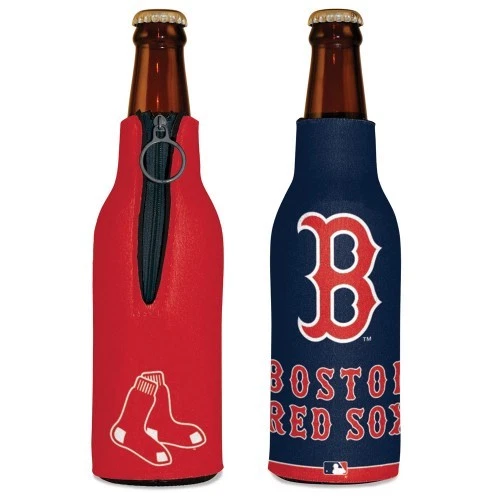 BOSTON RED SOX 2 SIDED BOTTLE HOLDER COOZIE KOOZIE COOLER WITH ZIPPER MLB - Image 1 of 1
