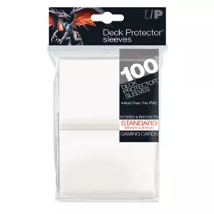 100 Ultra PRO Deck Protector Sleeves Pro-Gloss Standard Card WHITE 66mm x 91mm - Picture 1 of 3