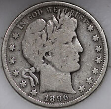 1896-S Barber Half Dollar 90% Silver, 100+ years Old As Shown [SN01]
