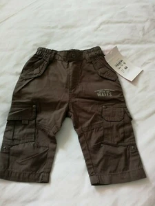 BNWT Whoopi cotton chino style boys trousers in brown with elasticated waist 6m - Picture 1 of 6