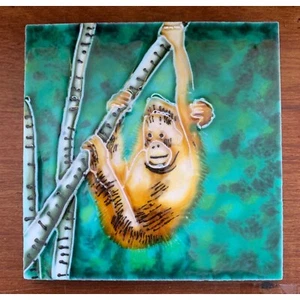 ORANG-UTAN Backsplash 4x4 Dekorative Keramik Wandkunst Fliese Neu Geschenk - Bild 1 von 2