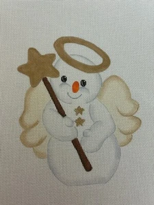 Snowman with Halo and Wand - Hand Painted Needlepoint Canvas (dim. 5-1/2 x 7) - Picture 1 of 1