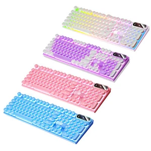 Light Up Aesthetic Retro Punk Mechanical Typewriter Keyboard RGB 104 Keys Wired - Foto 1 di 16