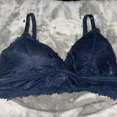 DELTA BURKE SUJETADOR VINTAGE AZUL ENCAJE SIN AROS BRALETTE NUEVO SIN ETIQUETAS ALMOHADILLAS EXTRAÍBLES 3X Foto 1 de 4