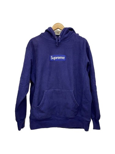 Felpa con cappuccio Supreme L velluto a coste viola 21aw scatola logo usata