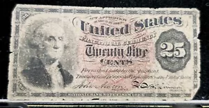 1863 U. S. 25 Cent Fractional Bill - Picture 1 of 8