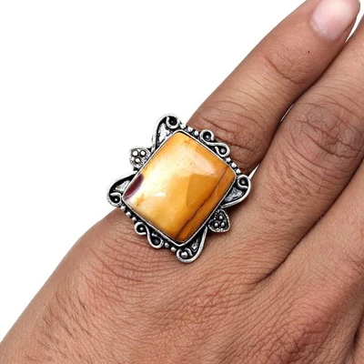 Joyería de plata hecha a mano con piedras preciosas de jaspe de caballo salvaje "8" Foto 1 de 4