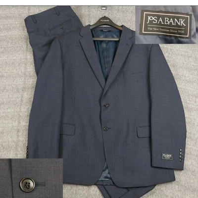Jos. A. Bank Executive Suit Men's 50L 45W 46x31 Traditional Fit Navy Blue Wool - Image 1 of 4