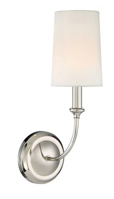 Crystorama 2241-PN Sylvan 1-Light Sconce in Polished Nickel - Image 1 of 2