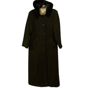 Vintage LL Bean Trenchcoat Damen klein grau Wollmischung Kapuze Made in USA 2651 - Bild 1 von 11