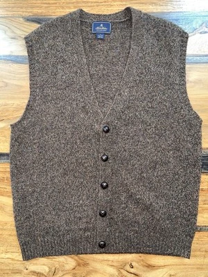 Brooks Brothers Shetland Lana Tweed Cárdigan Chaleco Preppy Dinero Antiguo Foto 1 de 4