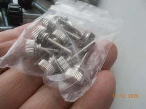 Lot of 10 Metal Knobs with 1/8-44 x 5/8" Long Threaded Shafts - Picture 1 of 3
