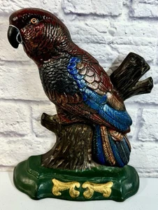 Vintage 12” Cast Iron Parrot Doorstop Door Stopper Bird - Picture 1 of 2