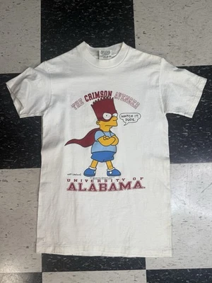 Vintage 90s The Simpsons Bart Simpson Alabama "The Crimson Avenger" Sz S Foto 1 de 4